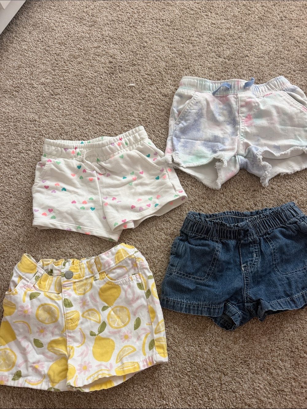 The Children's Place Girls' Multicolor Pastel, Lemon & Denim Shorts Set